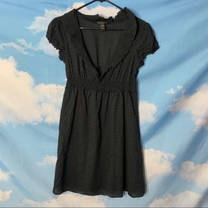 Sam & Max- Black V-Neck Cotton Dress  Large